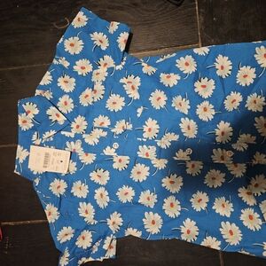 Blue Floral Kids Polo Shirt